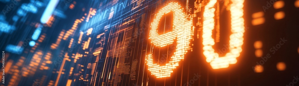 Poster digital data stream with percentage