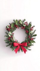 Christmas Wreath,  White Background