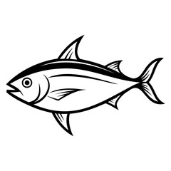 High-Quality Black Tuna Fish Vector Silhouette Design on Transparent Background