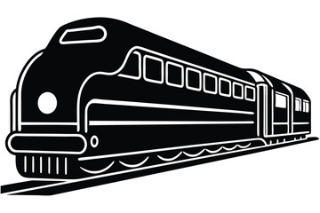 Vintage Streamlined Train Locomotive Expressing Speed and Modernity in Black and White