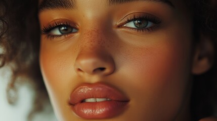 Makeup artist applying natural makeup. Featuring flawless skin and subtle tones