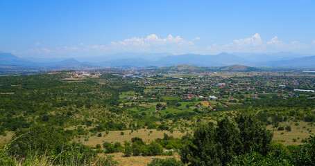 Fototapeta premium Panoramic view of Podgorica, the capital city of Montenegro in the Balkans