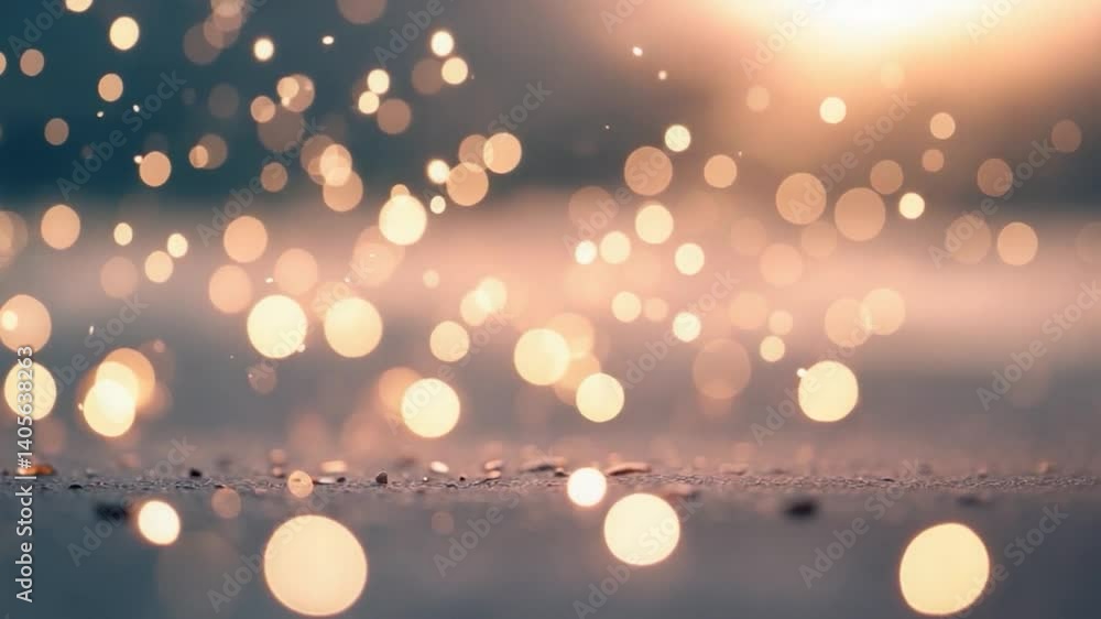 Poster sparkling lights in an abstract bokeh background