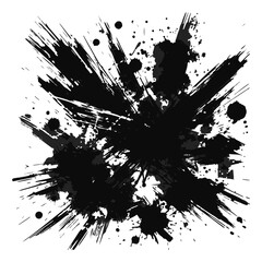 Vector illustration Set of grunge ink splatter. Splash of paints, spray drops, wet paint drop collection. Kit with design elements: splash and drip , silhouette blob spray. 