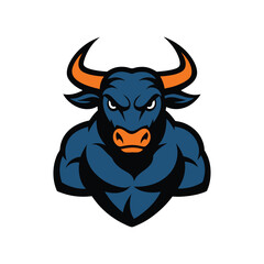 A vector art illustration of a strong bull mascot logo.eps