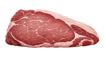Raw beef steak placed neatly on a white background looking rich, tender, and perfect for cooking, grilling, or preparing delicious hearty meals.