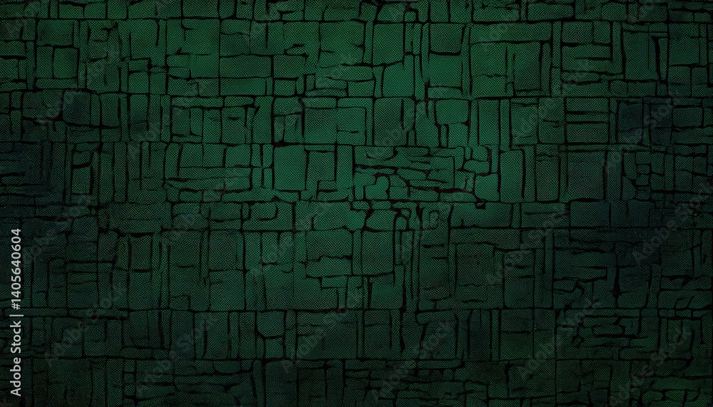 Poster ancient green stone wall texture for medieval game background, fantasy dungeon design, or 3d modelin