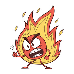 Fire Flame Cartoon Angry Character