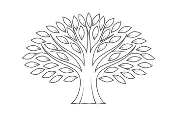 Elegant Minimalist Tree Line Art Illustration For Creative Projects And Design Resources