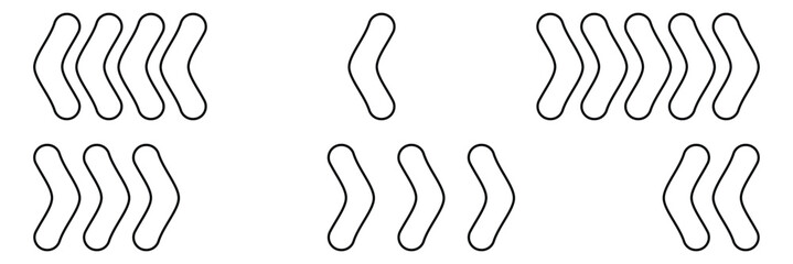 Arrow chevron icon Flat outline fill set collection