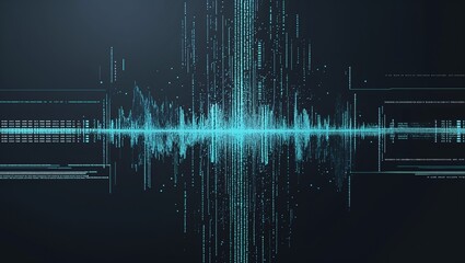 Abstract Glitch Signal with Vibrant Noise on Black Background

