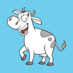 Fototapeta premium Funny Cow Vector Icon Illustration