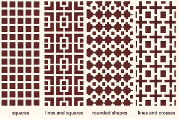 Seamless traditional fabric pattern with intricate timeless designs.