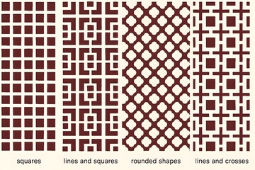 Seamless traditional fabric pattern with intricate timeless designs.