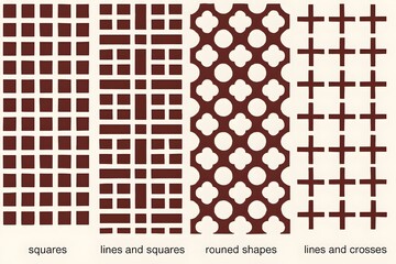 Seamless traditional fabric pattern with intricate timeless designs.