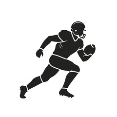 American Football Silhouette: An athletic silhouette of an american football player in full gear, running with the ball, embodying the spirit of the game.