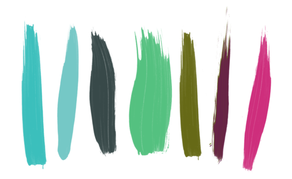 Ink brush stock texture isolated on transparent background, PNG file