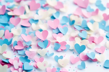 Pastel heart confetti background
