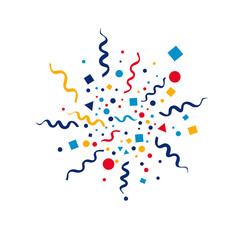 Celebration Confetti Burst: A vibrant burst of colorful confetti, representing joyous celebration, special occasions, and festive moments.