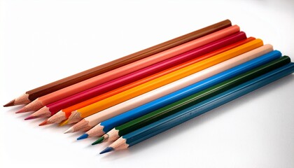 Naklejka premium pencils on white background color pencils on white background color pencils isolated on white