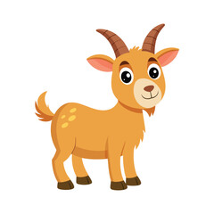 Obraz premium Cheerful Goat Vector Icon Illustration