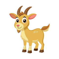 Cheerful Goat Vector Icon Illustration