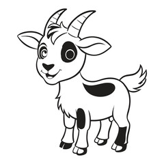 Cheerful Goat Vector Icon Illustration