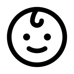 Baby face line art icon design