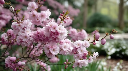 Fototapeta premium Delicate Pink Cherry Blossoms Spring Bloom.