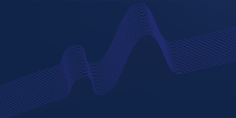 3D modern wave curve abstract presentation background. Luxury paper cut background. Abstract decoration, golden pattern, halftone gradients, 3d Vector illustration. Dark blue background