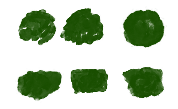 Ink brush stock texture isolated on transparent background, PNG file