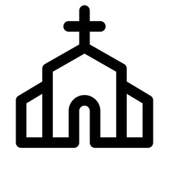 Church building line vector icon