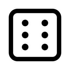 Six sided dice casino gambling line art vector icon