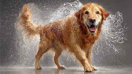  Dog Shaking Water On Itself With Its Tongue