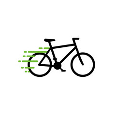 Fototapeta premium Velocity Cycling: A sleek bicycle illustration depicts movement, emphasizing speed and the essence of cycling with dynamic visual appeal.