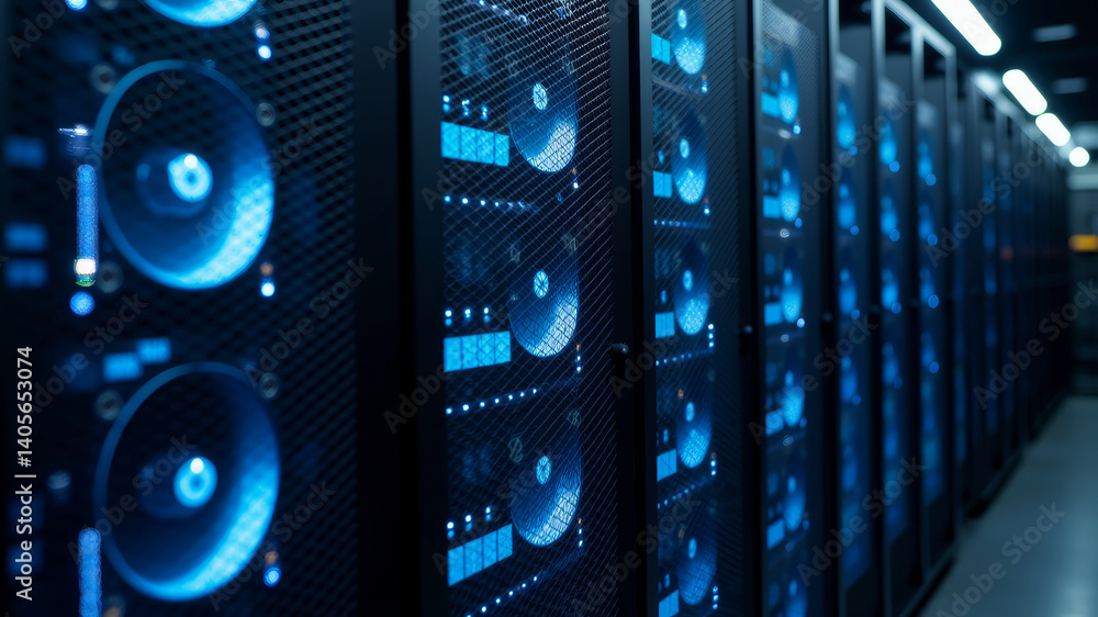 Wall mural data center server array