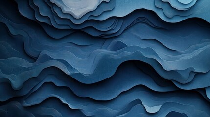 Obraz premium Abstract layered wavy blue background