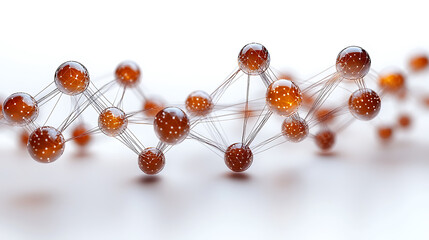 A close-up of molecular structures, abstract depiction of a network, demonstrating concepts of interconnectedness, scientific exploration, and cutting-edge technologies.