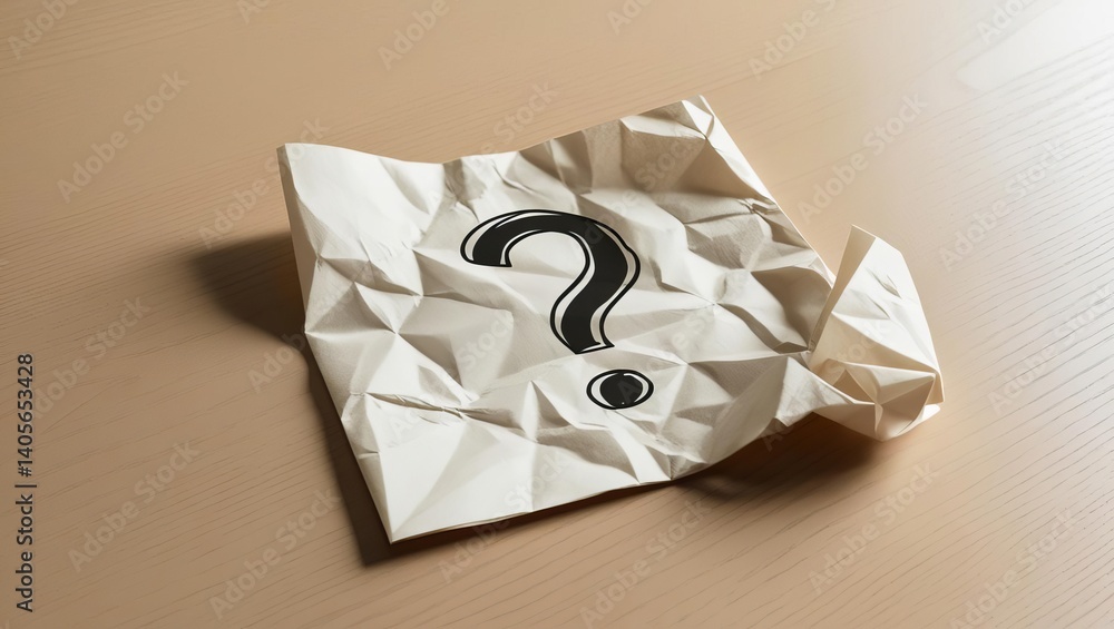 Poster paper note with handwritten question mark why symbolizing confusion decision making and problem solv