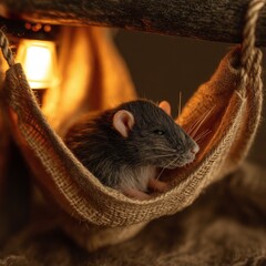  A Rat That Is Sitting In A Hammock