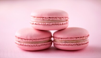 Obraz premium pink macaroon on a white background