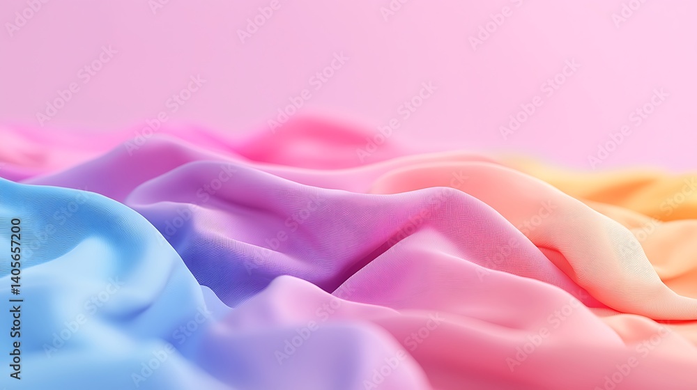 Poster abstract pastel waves: gentle gradient texture for backgrounds, wallpapers, and design elements with