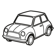 Mini Car Line Art Vector Illustration Design