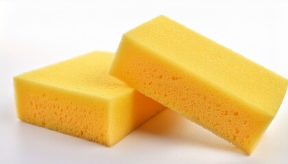 yellow sponges isolated on white