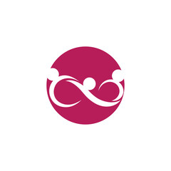 Adoption community unity and group people work  family care logo vector