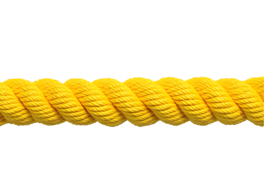Isolated Photo Of A Yellow Twisted Rope On A Transparent Background