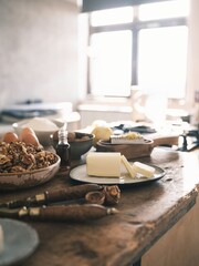 In a warm kitchen filled with natural light, a spread of delightful ingredients awaits, featuring...