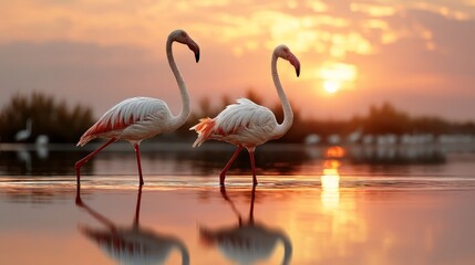 Naklejka premium Flamingos Flamingos Resting Perspective 9it2h2h Lagoon