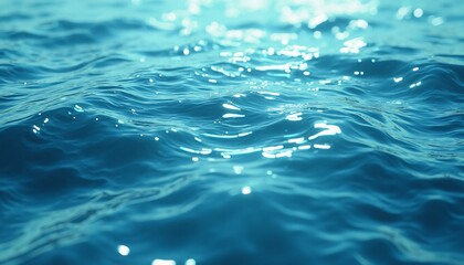 Calm Water Surface Relaxing with Sunlight Reflections  