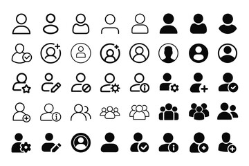 Profile Icon,Modern and minimalist vector pack featuring a sleek user icon, perfect for digital platforms, social media, and app interfaces